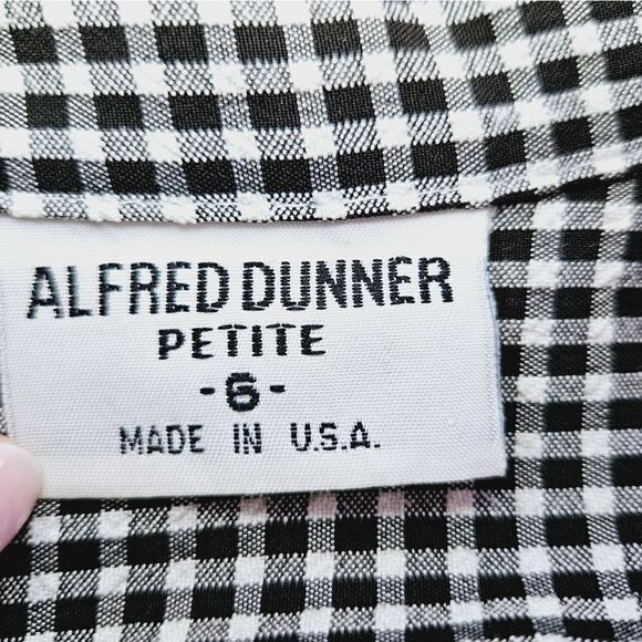 Vintage Alfred Dunner '80s Gingham Black & White Two Piece Matching Suit Set 6P - Picture 16 of 16